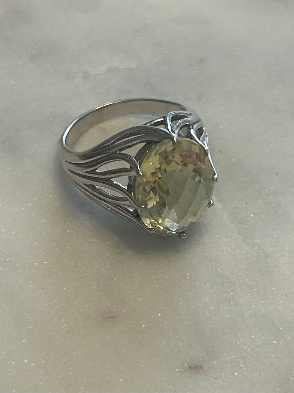 Sterling Silver Lemon Quartz Statement Ring